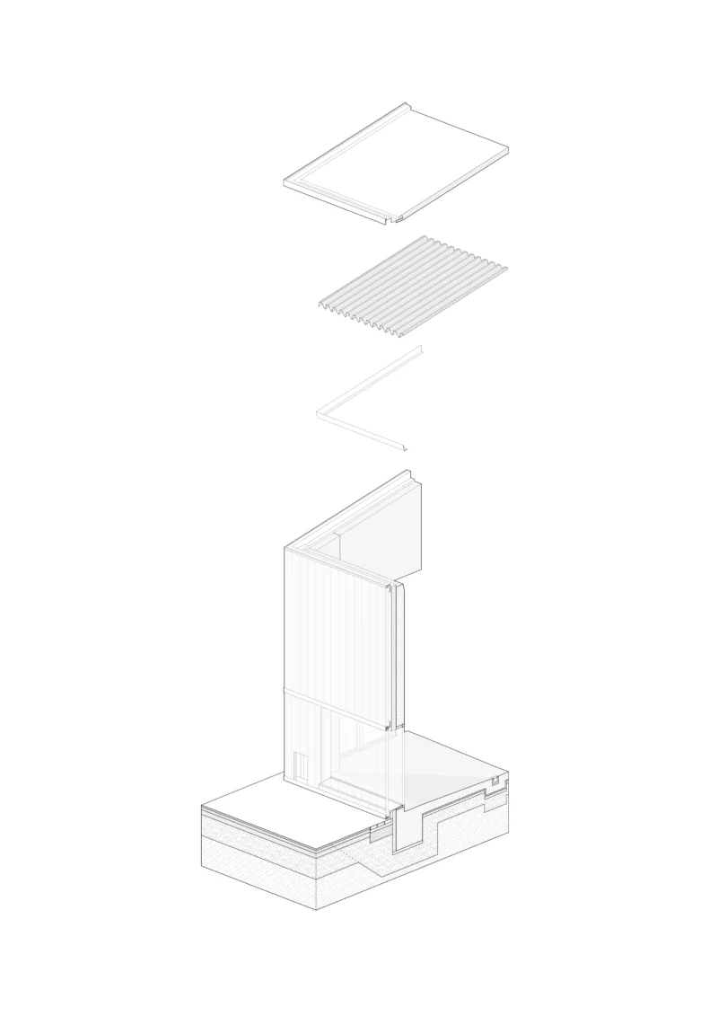 FWR Zeichnung Isometrie Fassade Bereitschaftsraum